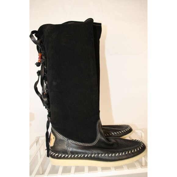 Anthropologie Buyamba Cycle of Hope Tall Black Lace up Boots - Picture 6 of 13